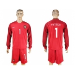 Portugal #1 Patricio Home Long Sleeves Soccer Country Jersey