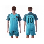 Portugal #10 Danny Away Soccer Country Jersey1