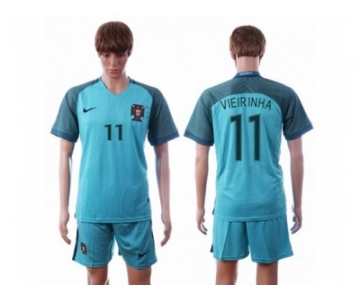 Portugal #11 Vierinha Away Soccer Country Jersey