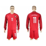 Portugal #11 Vierinha Home Long Sleeves Soccer Country Jersey