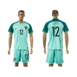 Portugal #12 Lopes Away Soccer Country Jersey