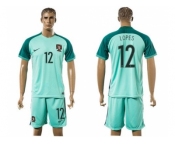 Portugal #12 Lopes Away Soccer Country Jersey