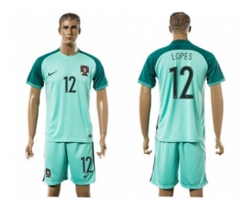 Portugal #12 Lopes Away Soccer Country Jersey