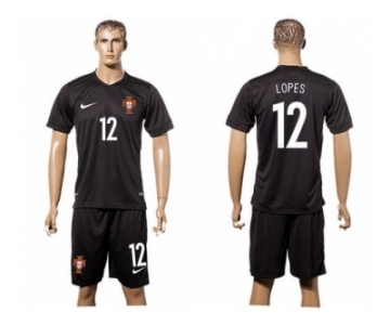 Portugal #12 Lopes SEC Away Soccer Country Jersey