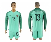 Portugal #13 Pereira Away Long Sleeves Soccer Country Jersey