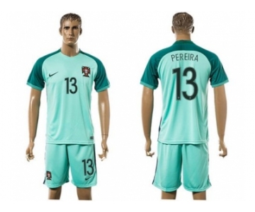 Portugal #13 Pereira Away Soccer Country Jersey