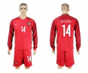 Portugal #14 William Home Long Sleeves Soccer Country Jersey