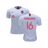 Portugal #16 Fernandes Away Soccer Country Jersey