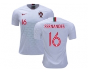 Portugal #16 Fernandes Away Soccer Country Jersey