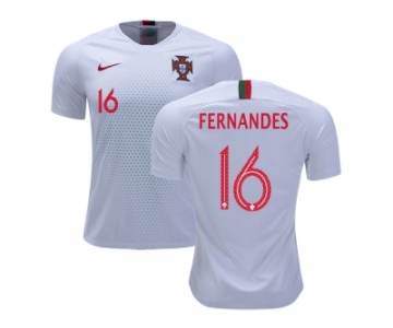 Portugal #16 Fernandes Away Soccer Country Jersey