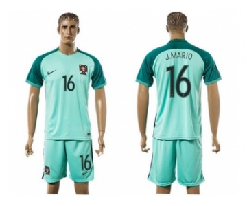 Portugal #16 J.Mario Away Soccer Country Jersey