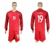 Portugal #19 Eliseu Home Long Sleeves Soccer Country Jersey