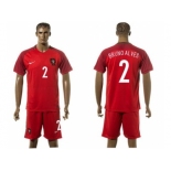 Portugal #2 Alves Home Soccer Country Jersey