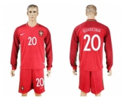 Portugal #20 Quaresma Home Long Sleeves Soccer Country Jersey1