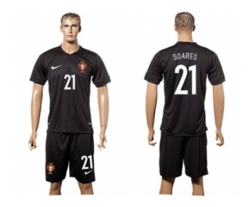 Portugal #21 Soares SEC Away Soccer Country Jersey