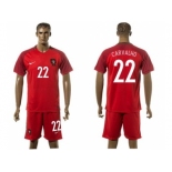 Portugal #22 Carvalho Home Soccer Country Jersey