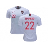 Portugal #22 Eduardo Away Soccer Country Jersey