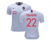 Portugal #22 Eduardo Away Soccer Country Jersey