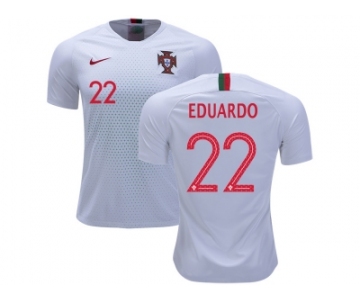 Portugal #22 Eduardo Away Soccer Country Jersey