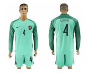 Portugal #4 Miguel Away Long Sleeves Soccer Country Jerse