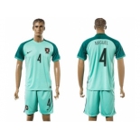 Portugal #4 Miguel Away Soccer Country Jersey