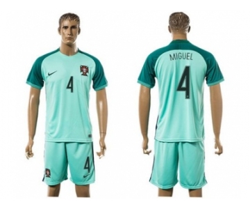 Portugal #4 Miguel Away Soccer Country Jersey