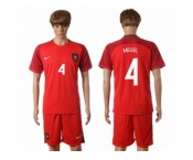 Portugal #4 Miguel Home Soccer Country Jersey