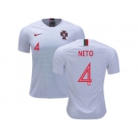 Portugal #4 Neto Away Soccer Country Jersey