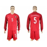 Portugal #5 F.Coentrao Home Long Sleeves Soccer Country Jersey1