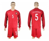 Portugal #5 F.Coentrao Home Long Sleeves Soccer Country Jersey1