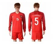 Portugal #5 F.Coentrao Home Long Sleeves Soccer Country Jersey