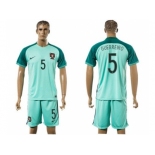 Portugal #5 Guerreiro Away Soccer Country Jersey