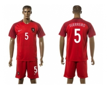 Portugal #5 Guerreiro Home Soccer Country Jersey