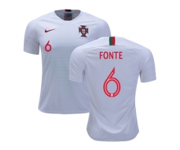 Portugal #6 Fonte Away Soccer Country Jersey