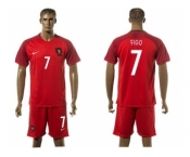 Portugal #7 Figo Home Soccer Country Jersey