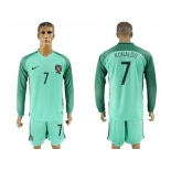 Portugal #7 Ronaldo Away Long Sleeves Soccer Country Jersey