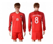 Portugal #8 J.Moutinho Home Long Sleeves Soccer Country Jersey