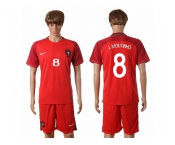 Portugal #8 J.Moutinho Home Soccer Country Jersey