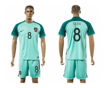 Portugal #8 Silva Away Soccer Country Jersey