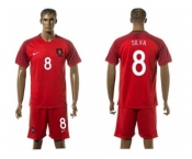 Portugal #8 Silva Home Soccer Country Jersey