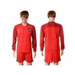 Portugal Blank Home Long Sleeves Soccer Country Jersey