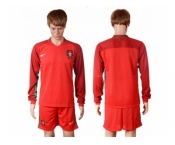 Portugal Blank Home Long Sleeves Soccer Country Jersey