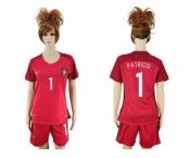 Women Portugal #1 Patricio Home Soccer Country Jersey