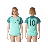 Women Portugal #10 Danny Away Soccer Country Jersey1