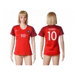 Women Portugal #10 Danny Home Soccer Country Jersey1