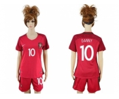 Women Portugal #10 Danny Home Soccer Country Jersey