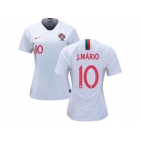 Women Portugal #10 J.Mario Away Soccer Country Jersey