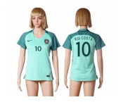 Women Portugal #10 Rui Costa Away Soccer Country Jersey