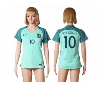 Women Portugal #10 Rui Costa Away Soccer Country Jersey