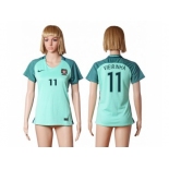 Women Portugal #11 Vieirinha Away Soccer Country Jersey1